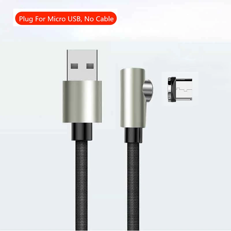 90 градусов зарядный кабель Magent зарядное устройство type C кабель USB C провод для быстрой зарядки Micro usb-концентратор, 4 порта для samsung iphone XM Magenetic кабель - Цвет: Silver For Micro