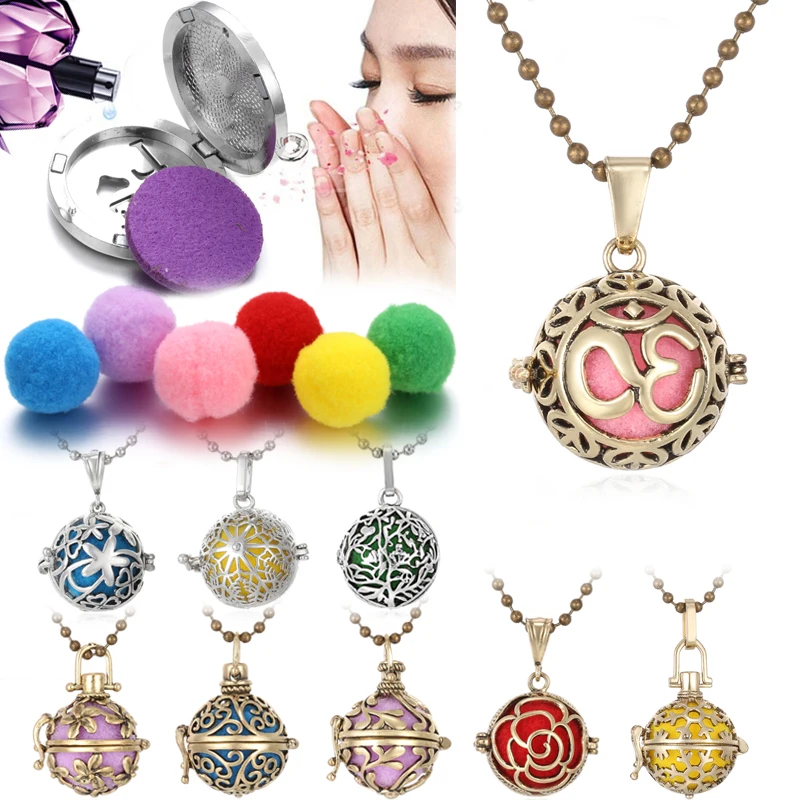 Новинка 2019 ожерелье для ароматерапии винтажный серебристый цветок с диффузором