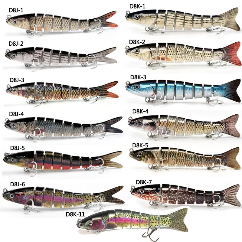 10/14 см опускается на дно рыболовные приманки наживки шарнирная Swimbait 6/8 сегмент