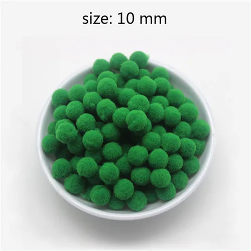 No 15 dark green 1600 шт 10 мм помпоны меховой плюшевый шар для рукоделия DIY ювелирных изделий для дома, свадьбы, украшения одежды, праздничные принадлежности для мероприятий - Цвет: No 15 dark green