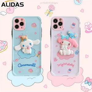 cartoon 3d sanrioed cinnamoroll my melody dog for iphone 12 12promax x xs xr xsmax 7 8 7plus 11promax silicone soft shell cover free global shipping