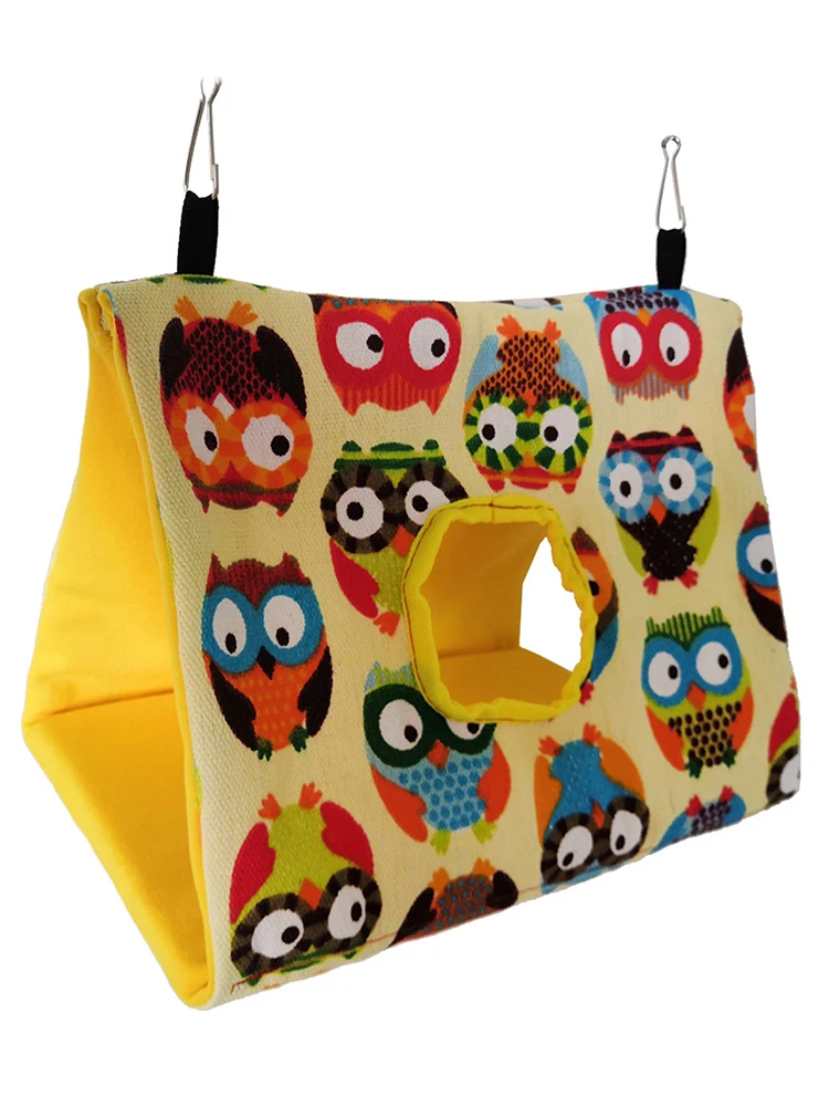 Bird Hammock Easy To Install Canvas Flannel Parrot Hanging Tent Bed Washable Winter Warm Nest House For Small Enjoyable | Дом и сад