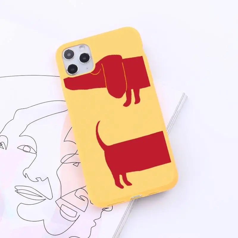 

animal Dachshund Cartoon pet dog Phone Case Candy Color for iPhone 6 7 8 11 12 s mini pro X XS XR MAX Plus