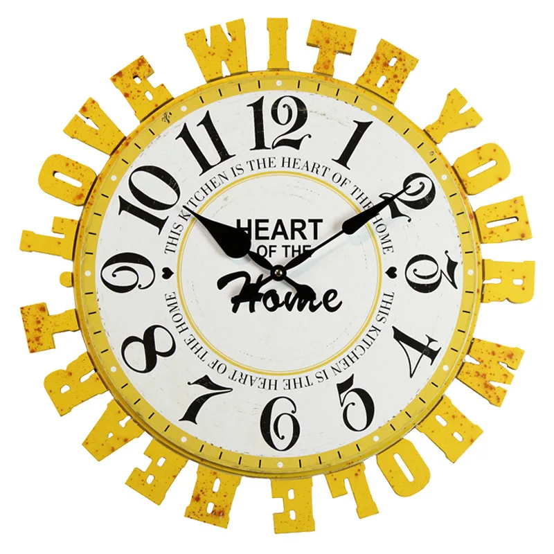 

Roman gear alphabet wall clock retro creative home decoration clock