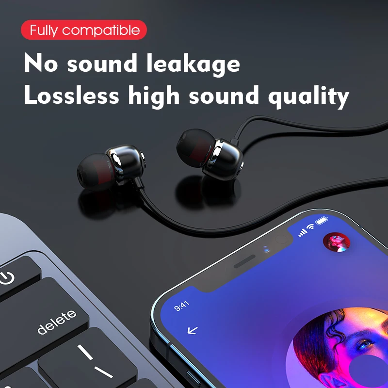 

Licheers 3.5mm Wired Headphones Quality Sound In-Ear Earphone With Bass Earbuds Stereo Music Sport Headset For Phone Notebook