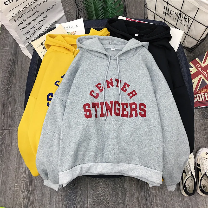 Shellsuning/толстовки для отдыха с буквенным принтом; толстовки с длинными рукавами; Женский пуловер из мягкого хлопка; милые новые женские пальто в Корейском стиле