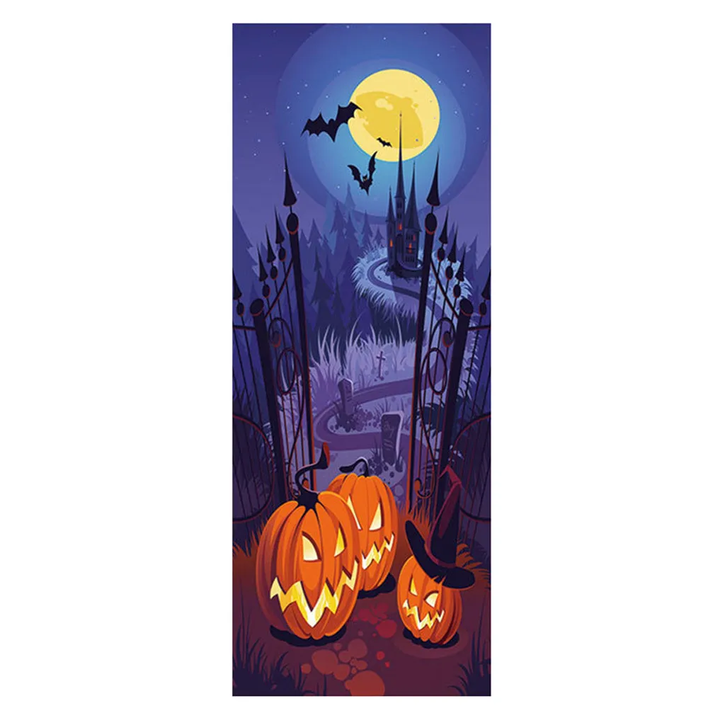 Украшение на Хэллоуин дверные наклейки ужасные стену окно дома забавные с