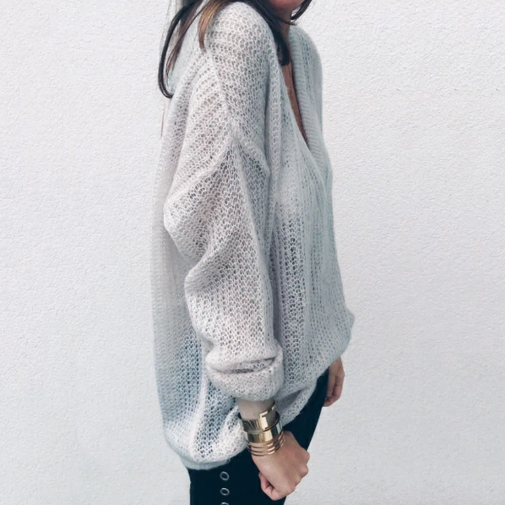 

sweater korean top harajuku woman plus size winter basic women sweaters knitted pullover fashion long sexy v-neck female