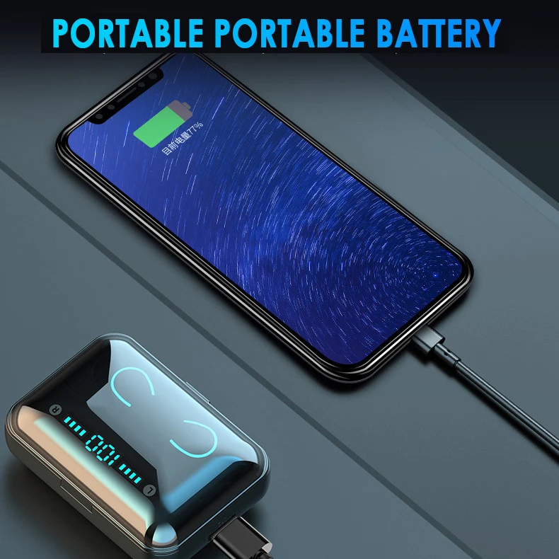 

F9-5 TWS Wireless Bluetooth Earphone Touch Earphones Stereo Sport Music Waterproof LED Display noise reduction Headset With Mic
