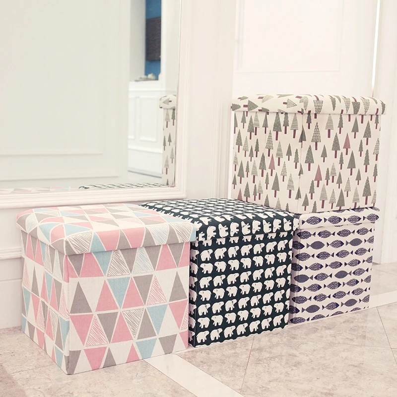 Многофункциональная складная коробка для хранения табурета с губкой подставка