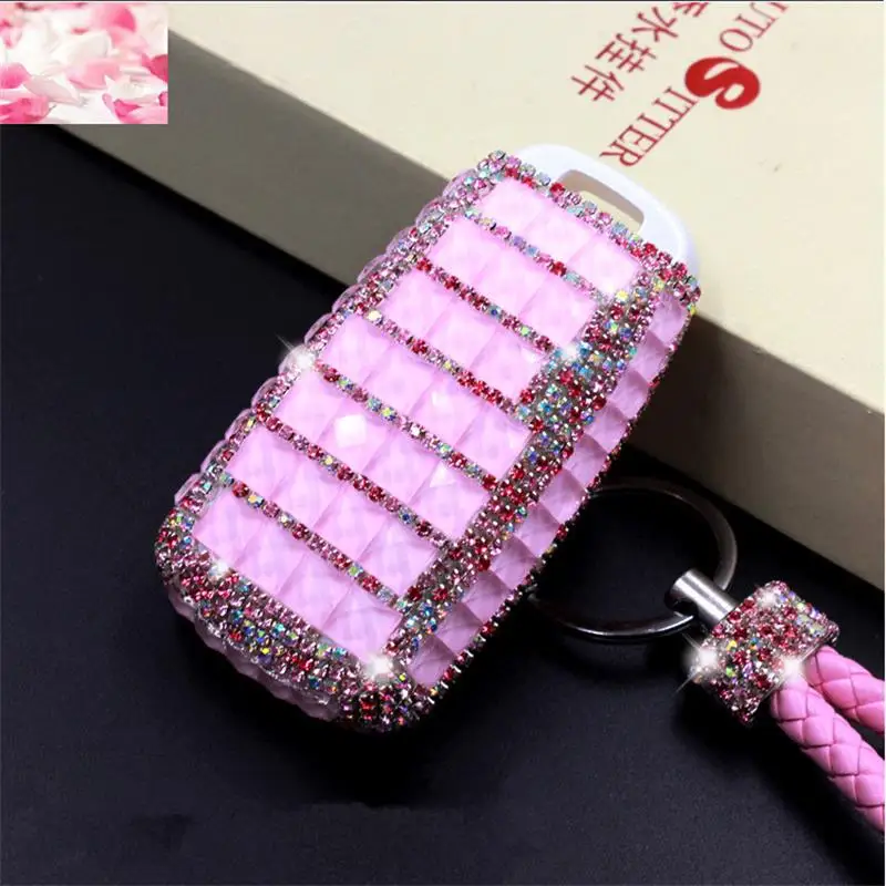 

Luxury Diamond Bling Car Key Case Cover/ Key Shell Holder For Audi A4 B9 Q7 4m TT TTS 8s 2016 2017 Auto Accessories