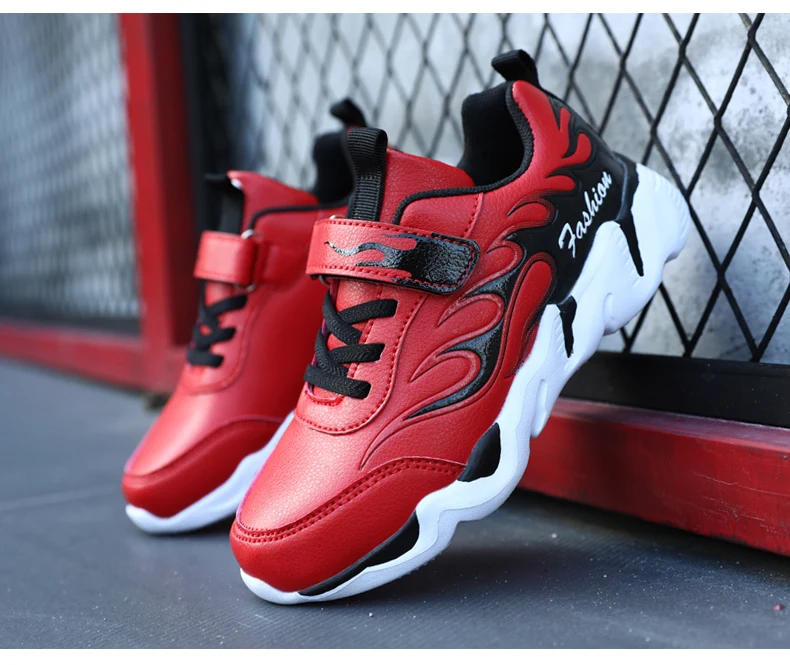 Leather Boys Sneakers For Children Shoes Kids Sneakers Girls Casual Shoes Anti-slippery Running Sport Hook&Loop sapato infantil