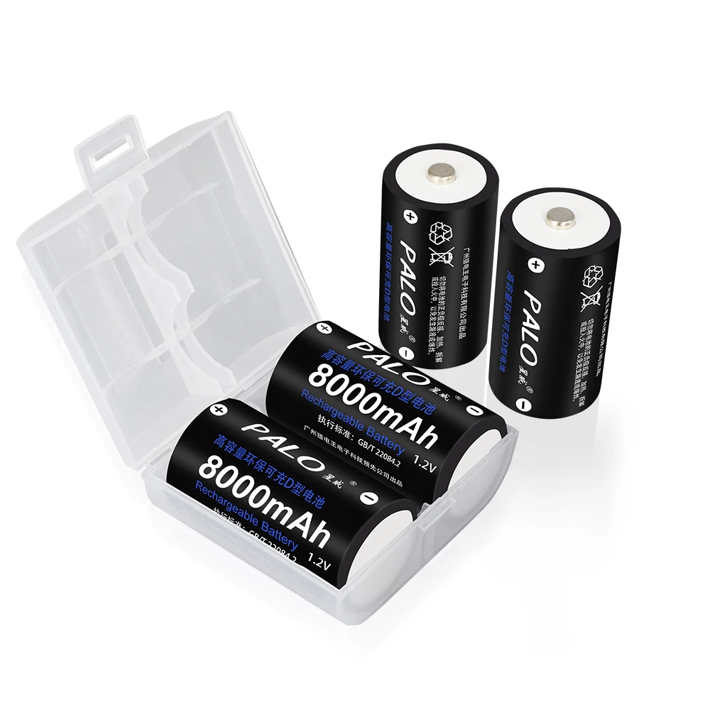 1-8pcs 1.2V ni-mh D size rechargeable battery 8000mAh nimh high capacity current batteries | Электроника