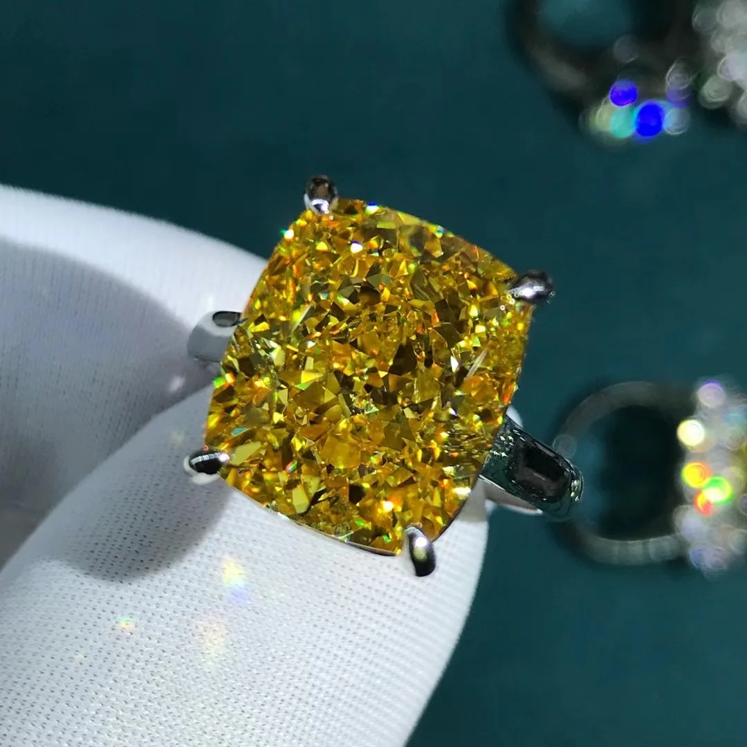 Wong Rain роскошный 925 пробы Серебряный 8 карат огранка кушон создан Moissanite