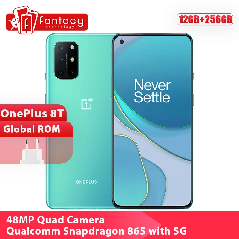 New Global ROM OnePlus 8T 8 T Smartphone 12GB 256GB Snapdragon 865 5G 6.55'' 120Hz AMOLED Display 48MP Quad Camera 4500 mAh NFC |
