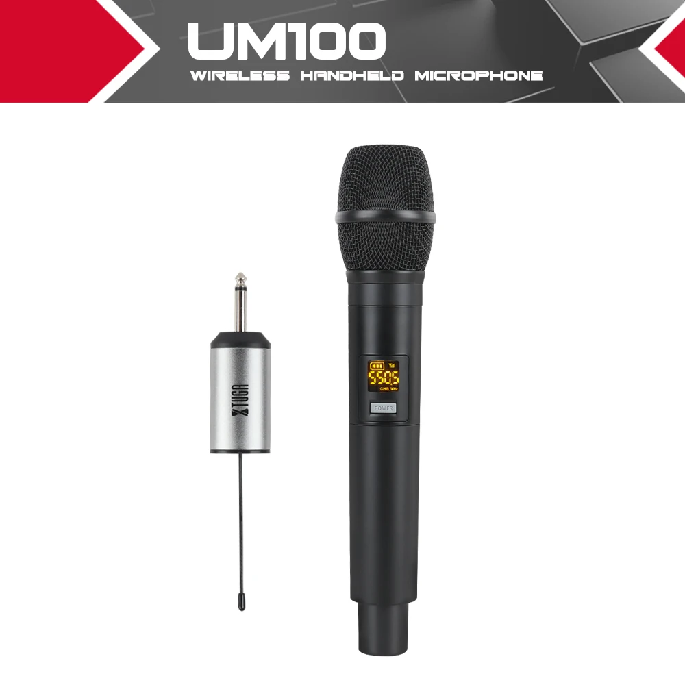 Беспроводной микрофон XTUGA UHF ручной светодиодный динамик с портативным