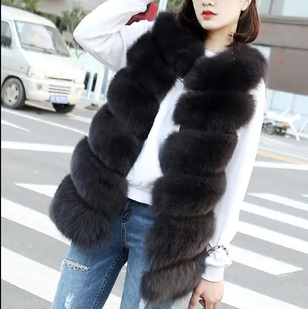 Clobee 2020 Winter Women's Faux Fur Coat Artificial Vest Furry Vests Femme Jackets Plus Size Warm Fake Gilet Z3 | Женская одежда