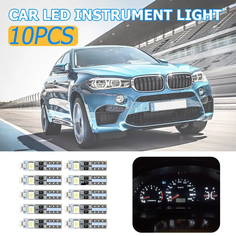 

Лампы для авто T5 3 LED SMD 1210 3528, 10 шт., Сменные лампы для приборной панели