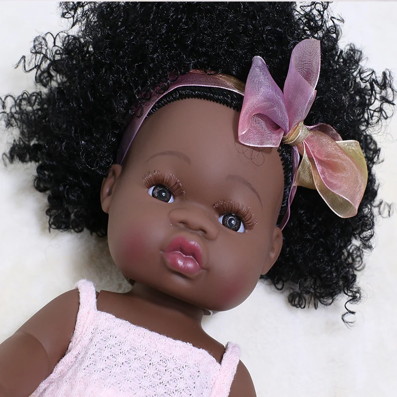 35 см куклы Reborn Black Girl афроамериканские реалистичные детские рождественский