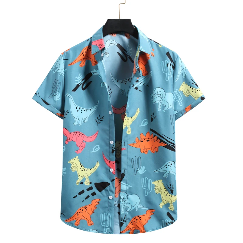 

Cartoon Animal Print Hawaiian Shirt Men 2021 Summer New Short Sleeve Beach Shirts Men Party Holiday Vacation Clothing Camisas