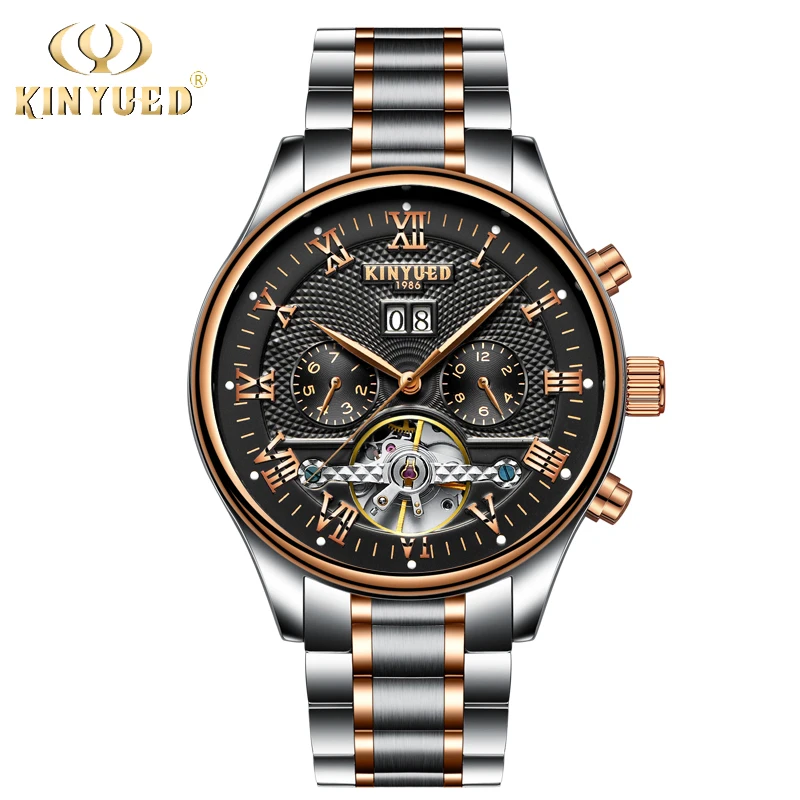 

KINYUED Skeleton Automatic Watch Men Waterproof Flying Tourbillon Mechanical Watches Mens Self Winding Horloges Mannen Dropship