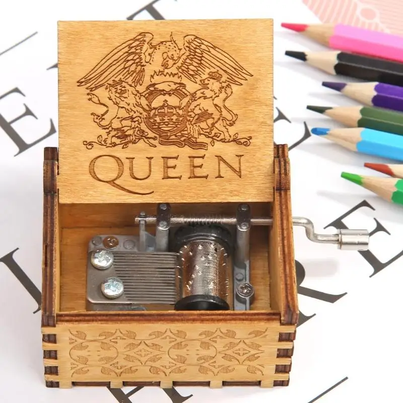 Ретро Деревянные ручные королевские музыкальные шкатулки, богемная Рапсодия, фанера, сувенир, подарок на Рождество, день рождения, вечерние, украшение для дома
