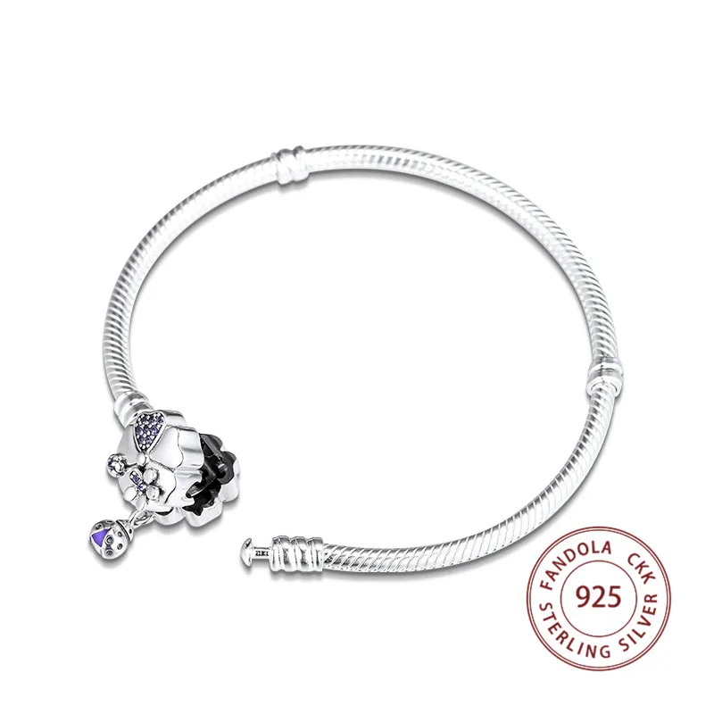 Женский браслет из серебра 925 пробы с изображением дикого цветка луга | Украшения