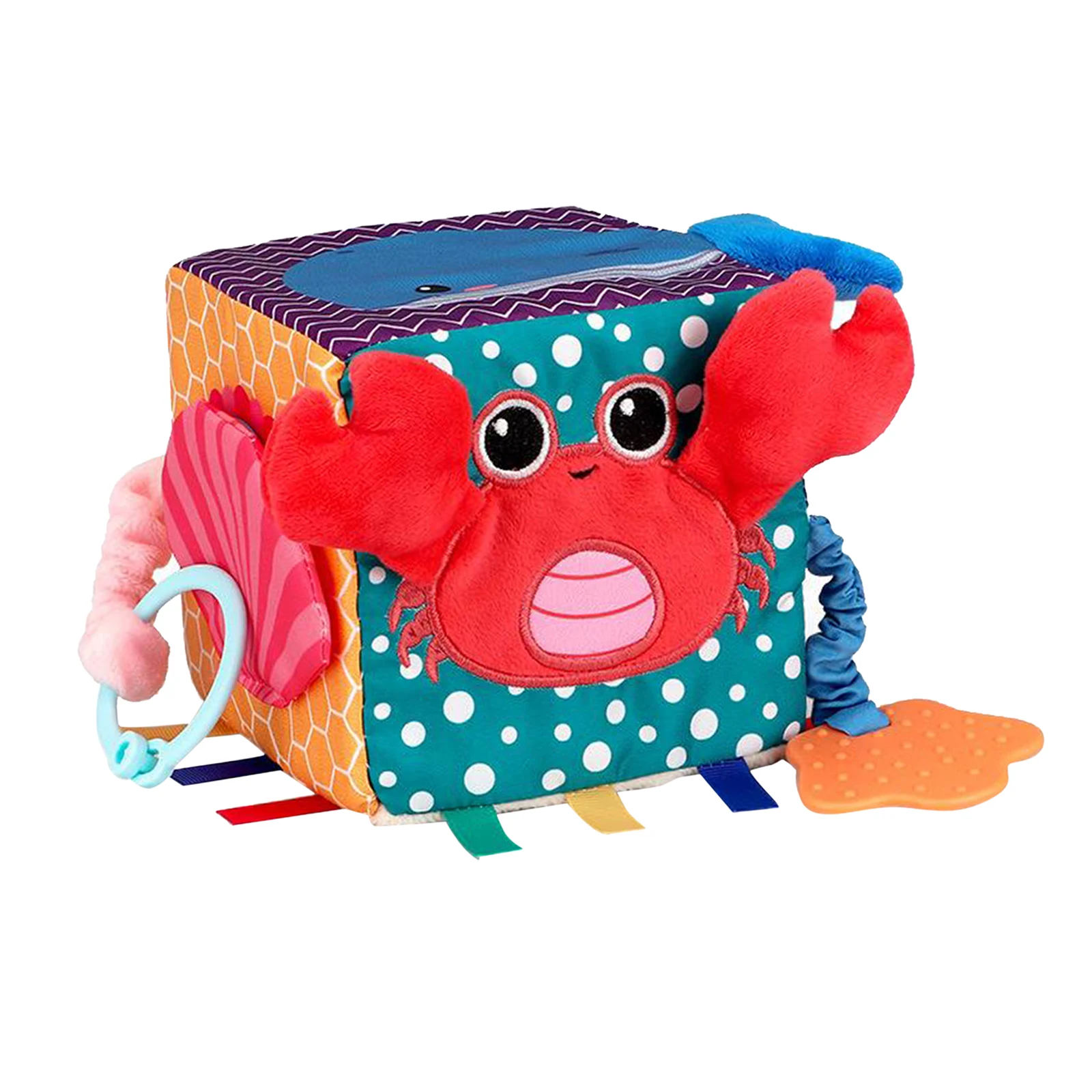 

Cute Plush Cube Rattle Bell Educational Toy Cube Cloth For Baby Infant