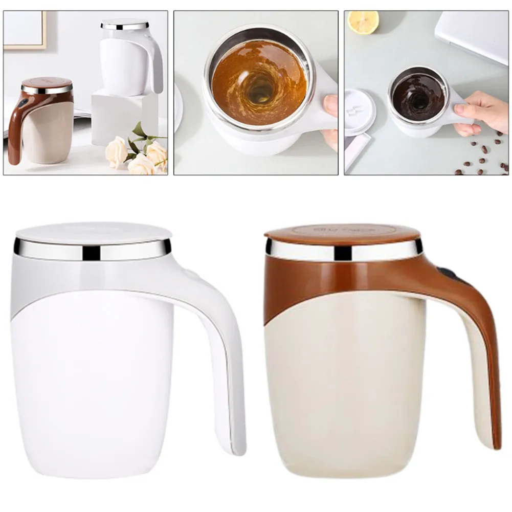 

380ml Automatic Self Stirring Mug Coffee Magnetic Stainless Steel Mixer Cup Tea Milk Self Mixing Mugs