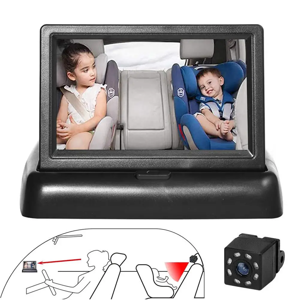 

HD CCD Car DVR for Baby Safety Seat Car Mirror Car Seat Rear ViewCamera Aimed Baby 4.3 inch Monitor Display IR Night Vision
