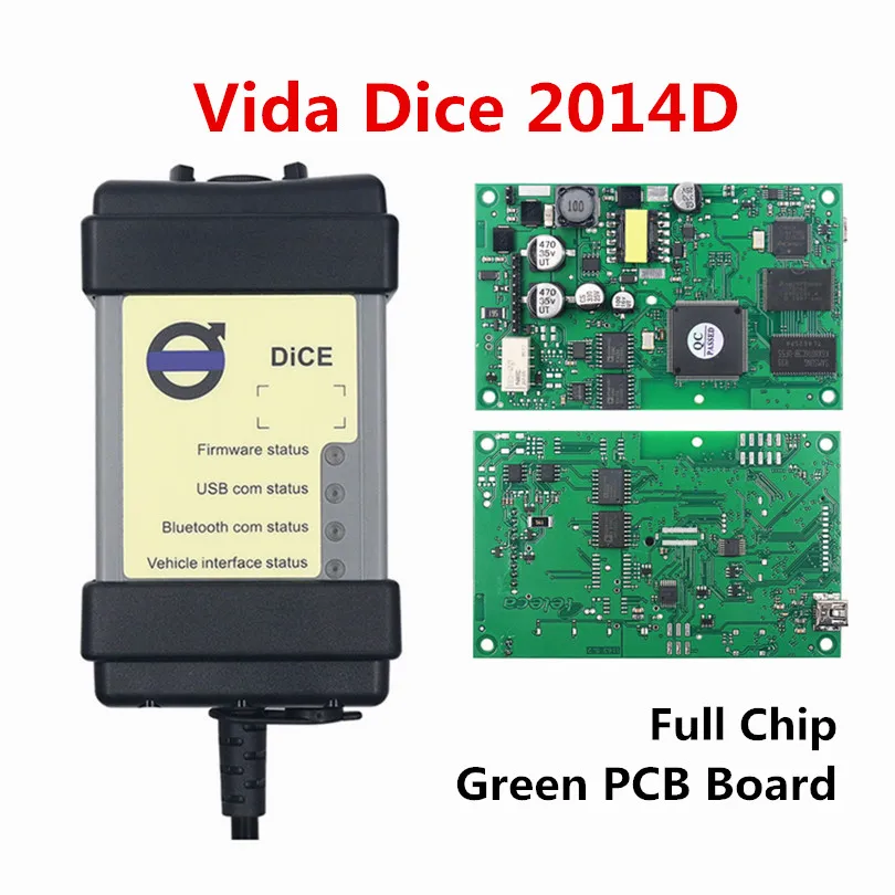2019 Vida Dice полный чип 2014D Авто OBD2 диагностический инструмент зеленая печатная плата