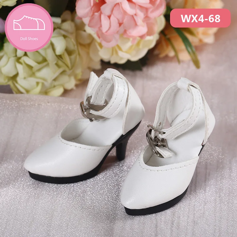 WX4-68 white Обувь для куклы BJD; 1 пара; 6 см; сапоги из искусственной кожи; модная мини-игрушка; обувь 1/4; кукла Chateau Fairyland Luts; 2 цвета; аксессуары - Цвет: WX4-68 white