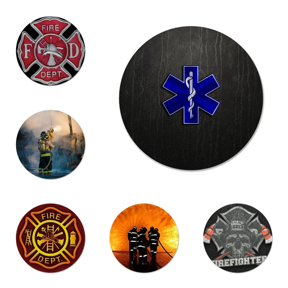 Firefighter Fireman Fire EMS Badge Brooch Pin Accessories For Clothes Backpack Decoration gift