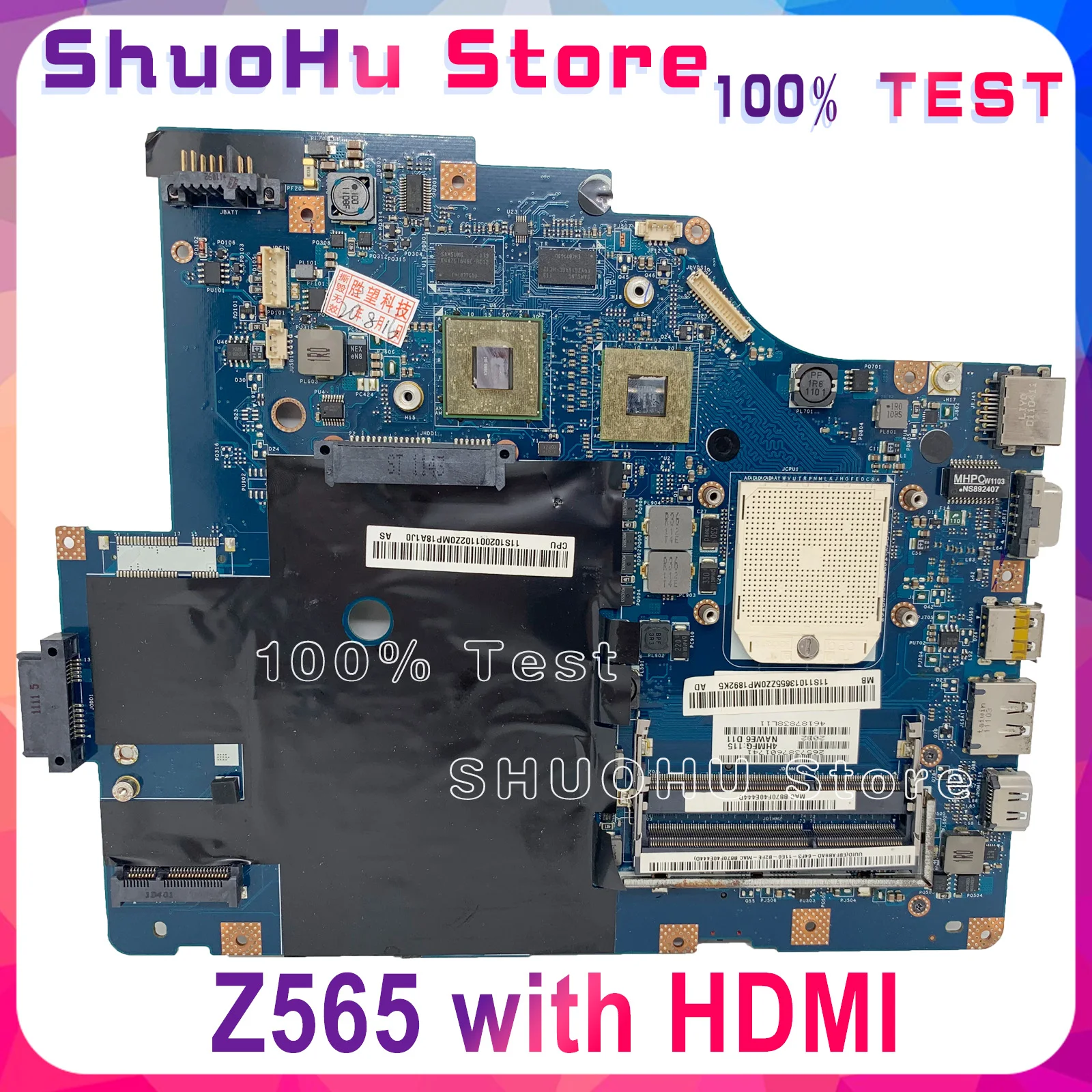 

KEFU LA-5754P Motherboard For Lenovo G565 Z565 Laptop Motherboard Z565 Motherboard Test Mainboard with HDMI