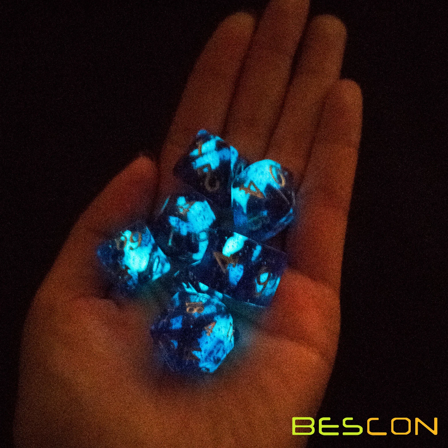 Bescon супер светится в темноте блестящий многогранный Набор кубиков глубокое