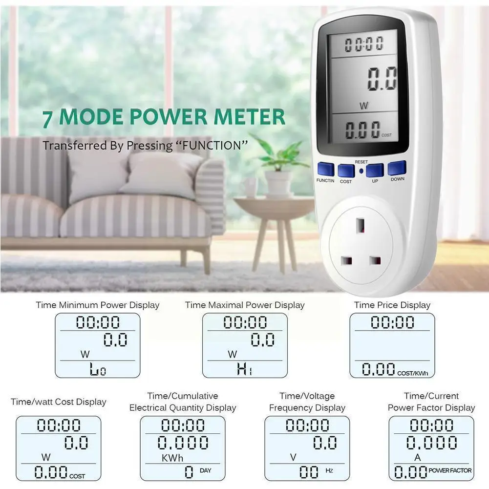 

Цифровой измеритель мощности B3V7, 230 В переменного тока, с ЖК-дисплеем