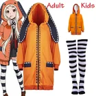 Аниме Косплей Костюм Одежда Yomoduki Runa косплей костюм для девочек детей женщин оранжевое пальто толстовки куртка на молнии пальто