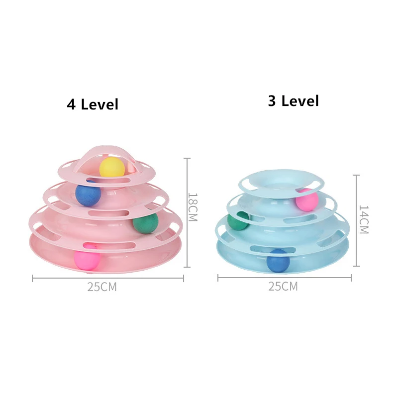 Mosodo 4 Levels Pet Cat Toy Cats Disc Tower Tracks Intelligence Amusement Ball Toys Training Supplies pet toys | Дом и сад