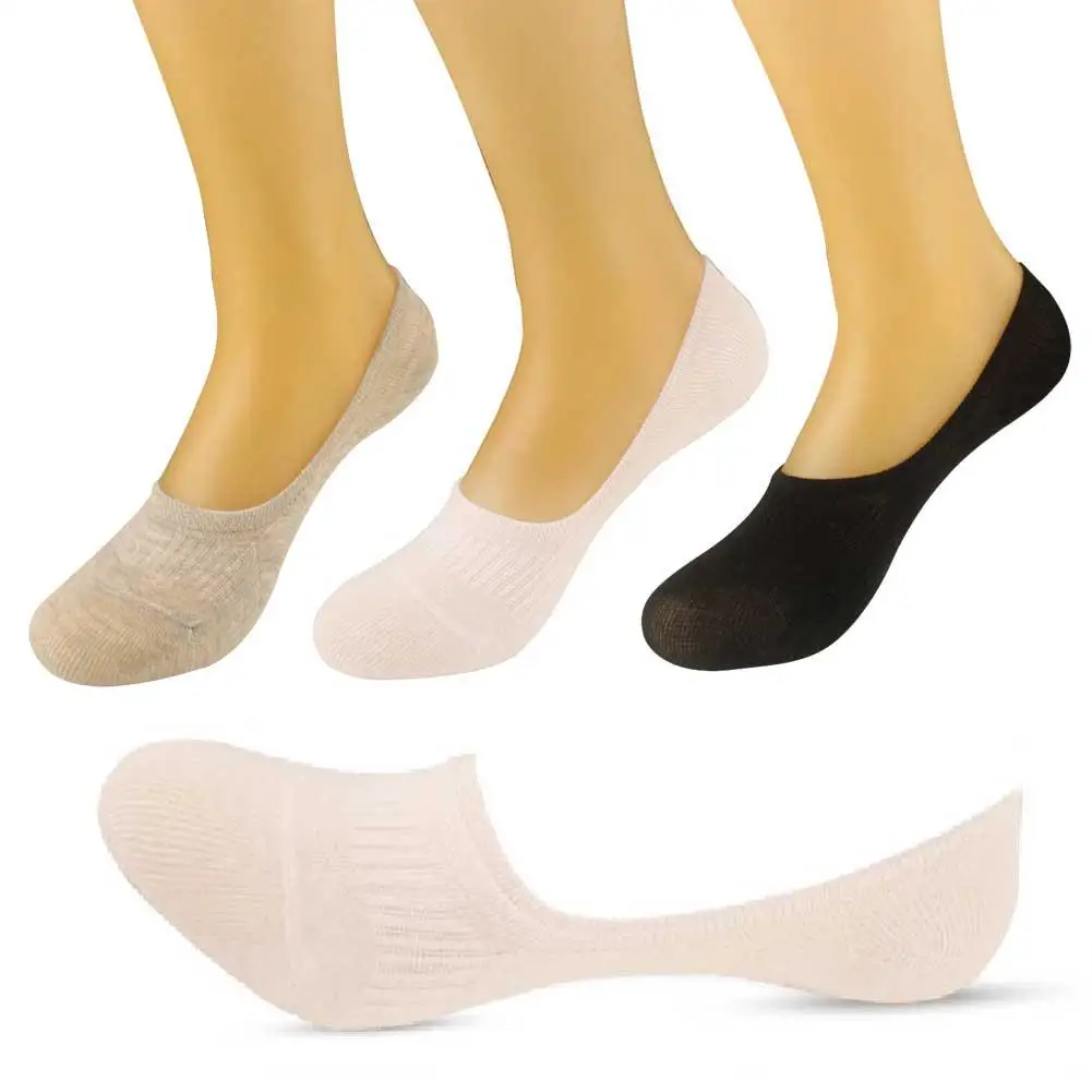 Носки-лодочки женские силиконовые невидимые хлопковые носки бесшовные девушки