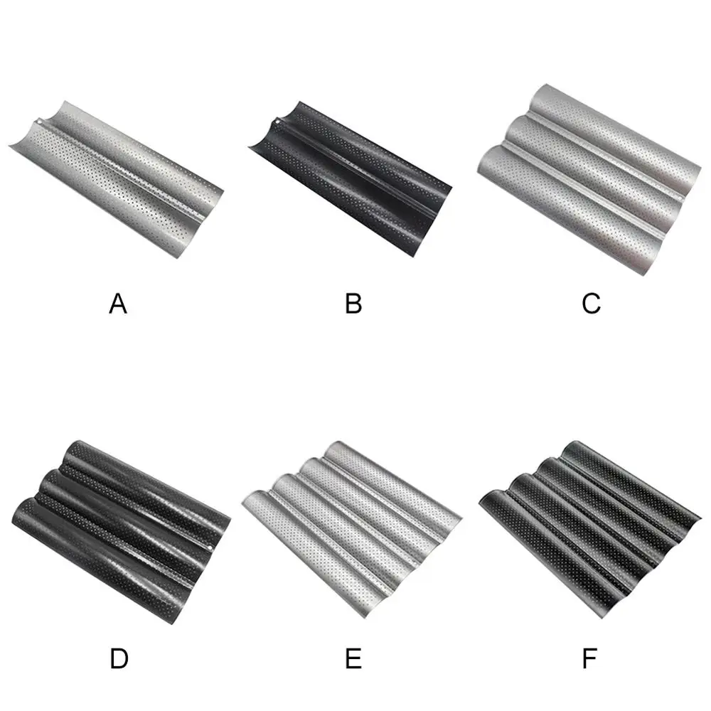 Stainless Steel Baking Tray Perforated French Bread Pan Non Stick 2 3 4 Groove Baguette Mold Cake Form Accessories |