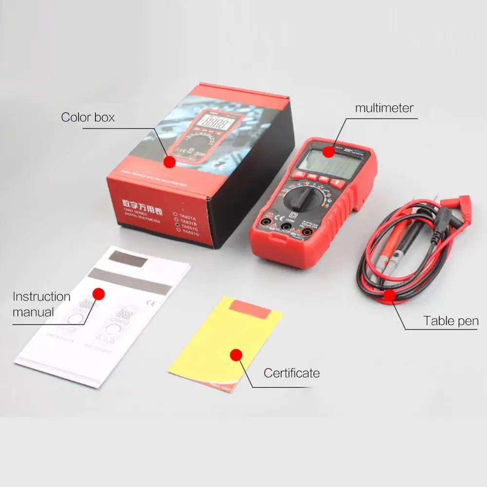 2019 Новый карманный цифровой мультиметр True RMS AC/DC Вольтметр Амперметр Ом Диодная