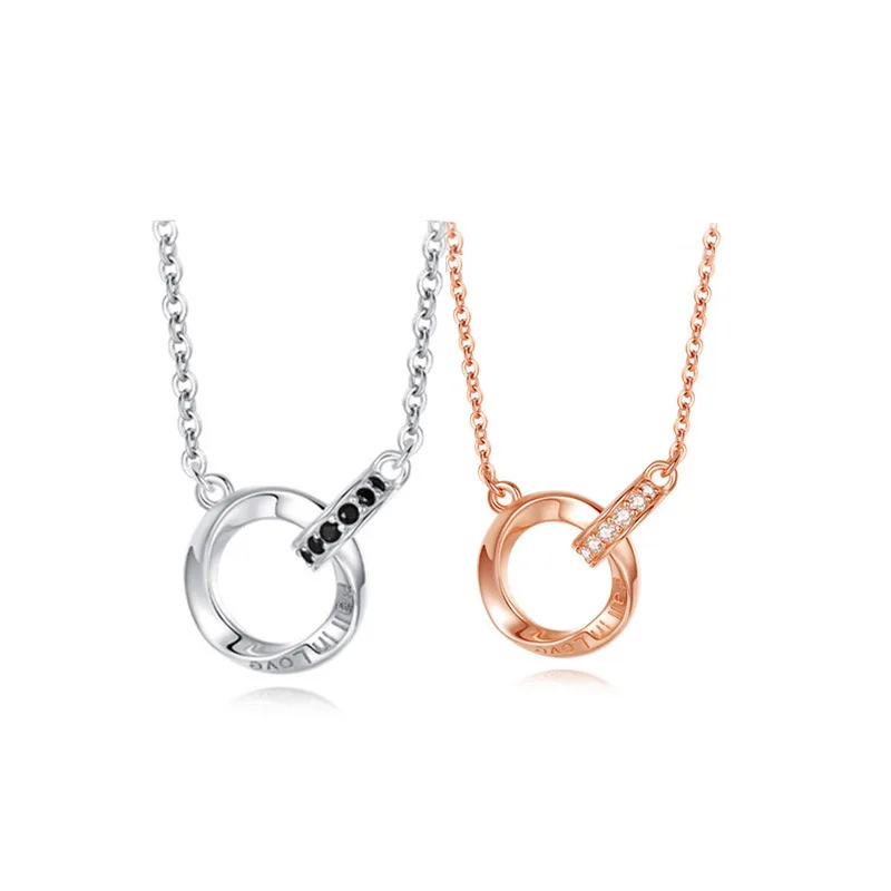 

Women's Accessories S925 Sterling Silver Mobius Ring Couples Necklace For Men And Women Light Luxury Niche Design Clavicle Chain