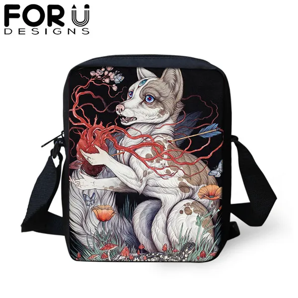 FORUDESIGNS/сумка-мессенджер с мультяшным готическим котом для девочки-подростка, новинка, сумка на плечо для женщин и детей, мини-сумка через плечо, кошелек - Цвет: CDGX1404E