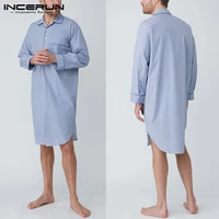 2021 fashion plaid men sleep robes leisure dress nightgown comfortable lapel long sleeve mens bathrobes homewear incerun s 5xl 7