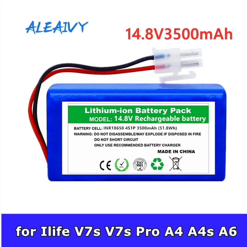 

14.8V 3500mAh Rechargeable Battery for Ilife V7s V7s Pro A4 A4s A6 Robotic for ILIFE Ecovacs Cleaner Parts V7s Plus CEN540 CR130