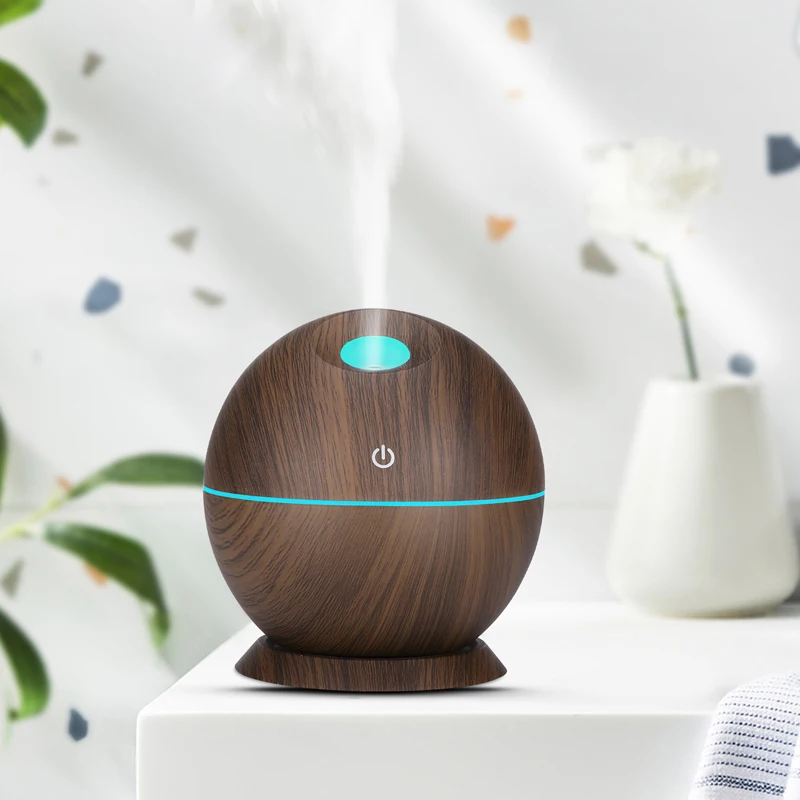 

130ML Wood Grain Ultrasonic Air Humidifier With 7 Color LED Night Light Essential Oil Aroma Diffuser Cool Mist Maker For Home