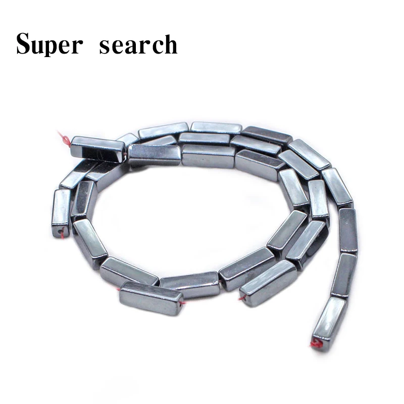 Натуральный камень черные гематитовые бусины прямоугольный Square Cube Форма Spacer для