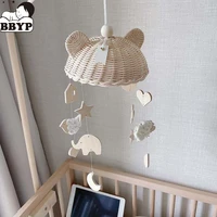 baby rattan rattles crib mobiles educational toy crib mobile bed bell musical box wooden animal toy for cots hanging room deco