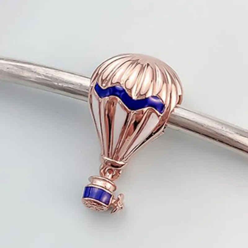 

100% 925 Sterling Silver Bead Innovative Red Hot Air Balloon Beads Fit Pandora Women Bracelet & Necklace Diy Jewelry