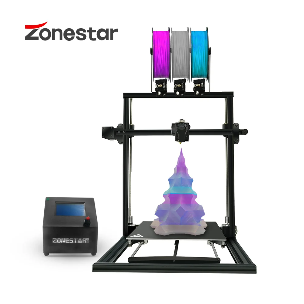 ZONESTAR новые тройной экструдер большой Размеры Auto Mix Цвет 3 в 1 из быстрый монтаж